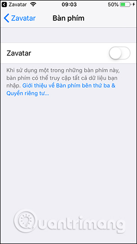 Kích hoạt bàn phím Zavatar