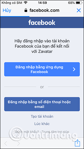 Đăng nhập Facebook