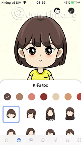 Chọn bộ phận khuôn mặt