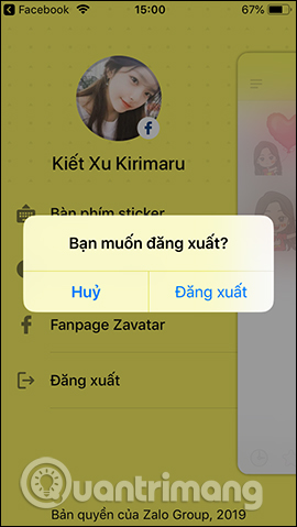 Đăng xuất tài khoản