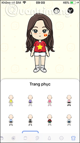 Chọn trang phục nhân vật