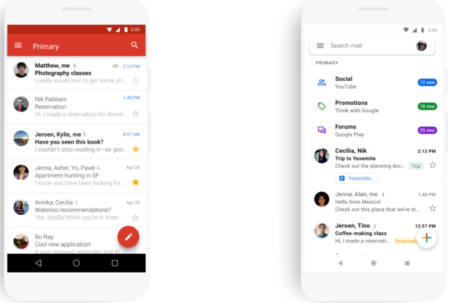 Giao diện mới có nền màu trắng