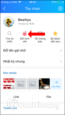 Đổi hình nền chat