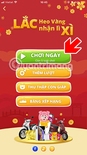 Menu lắc heo vàng Momo