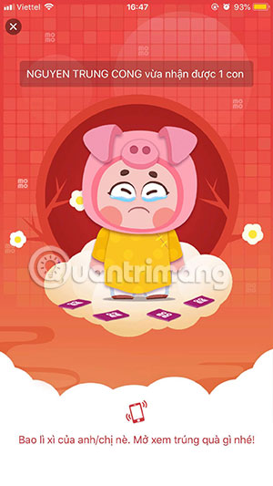 Bắt đầu lắc Momo