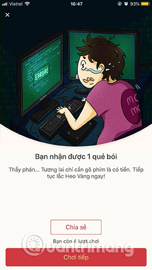 Bắt đầu lắc Momo