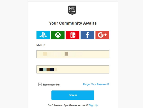 Tạo tài khoản Epic Games