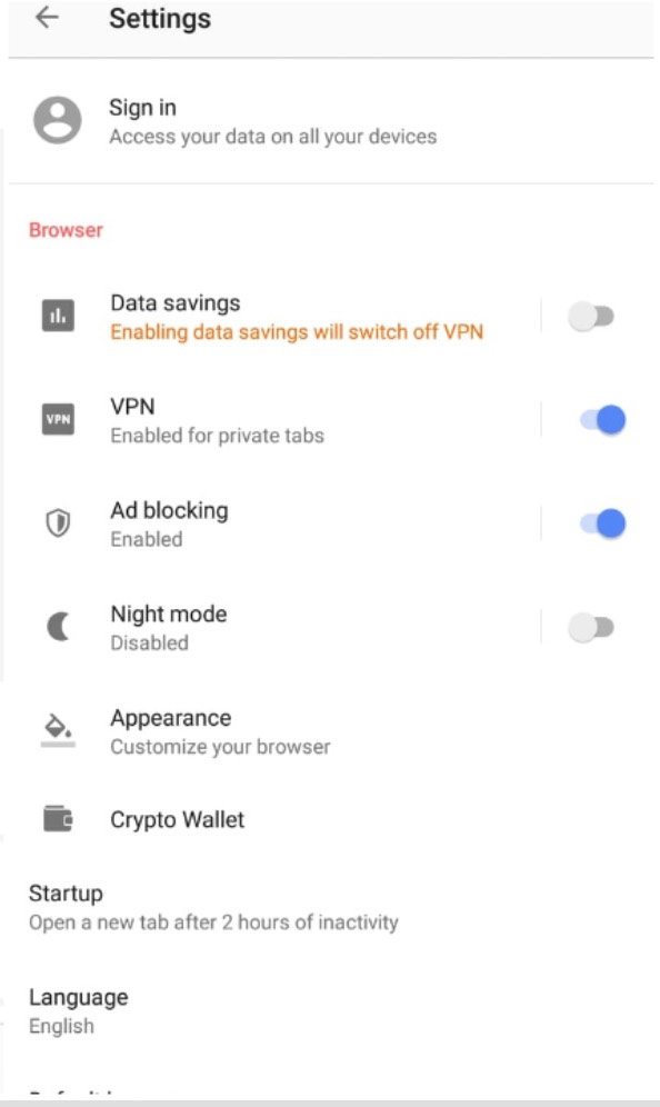 Opera VPN 3