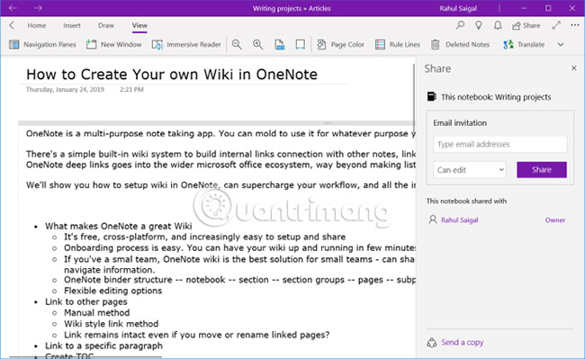 Cách tạo Wiki cá nhân bằng Microsoft OneNote - Ảnh minh hoạ 10