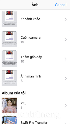 Chọn ảnh trong album