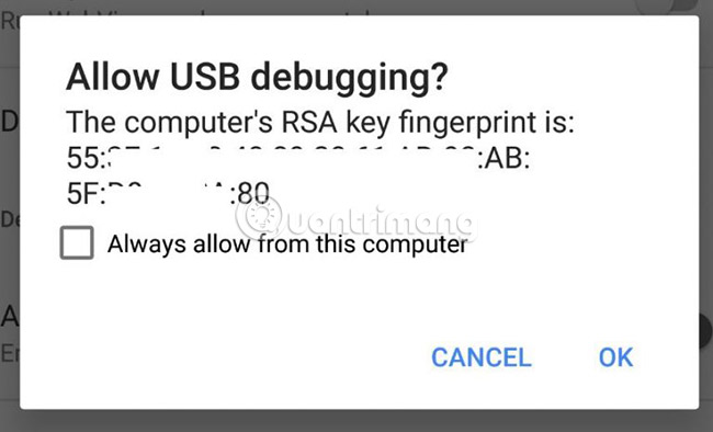 Allow USB debugging