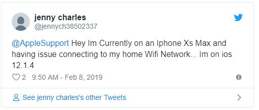 Một tài khoản khác cho biết iPhone của mình không thể kết nối wifi