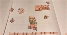 Tròn mắt với màn tái tạo Super Mario Bros World 1-1 hoàn hảo trên quyển vở của nghệ sĩ Nhật