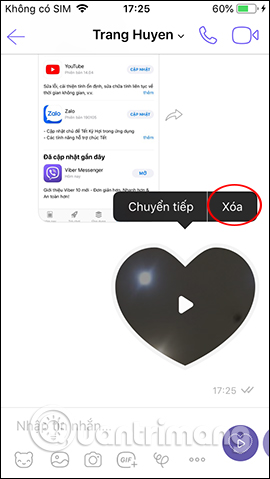 Xóa video đã gửi