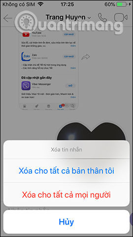 Chọn kiểu xóa