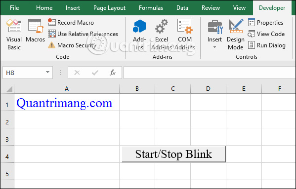 Cách tạo chữ nhấp nháy trên Excel - Ảnh minh hoạ 12