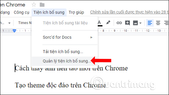 Hướng dẫn cài tiện ích trên Google Docs