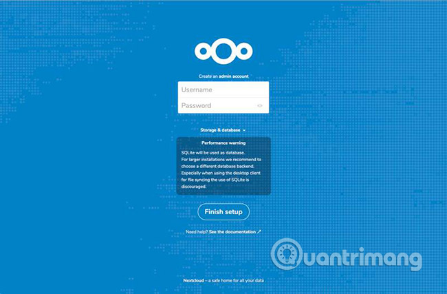 Nhập tài khoản admin