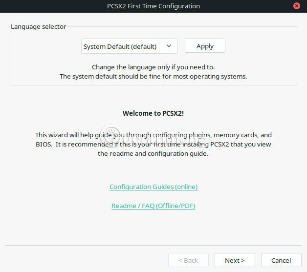 Cấu hình PCSX2 ban đầu