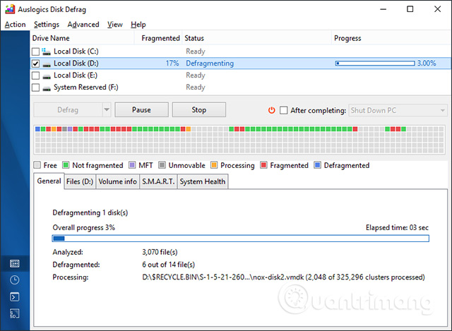 Kết quả chống phân mảnh