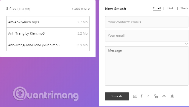 Giao diện upload file