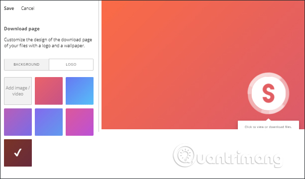 Tùy chỉnh trang download