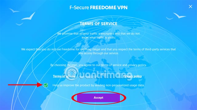 Đồng ý với điều khoản F-Secure