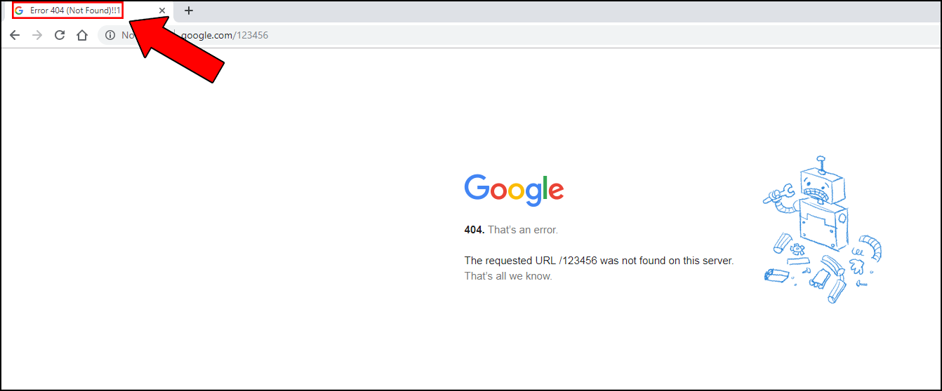 Trang web báo lỗi 404 của Google 2