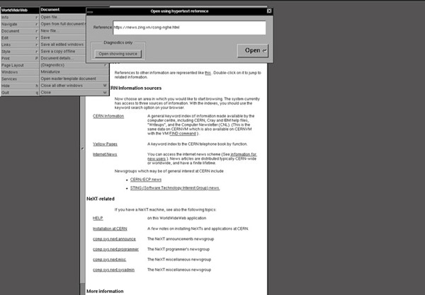 Giao diện trình duyệt Internet nguyên bản do Tim Berners-Lee phát triển cách đây hơn 30 năm