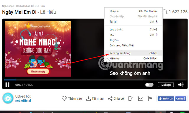 Xem nguồn trang bài hát