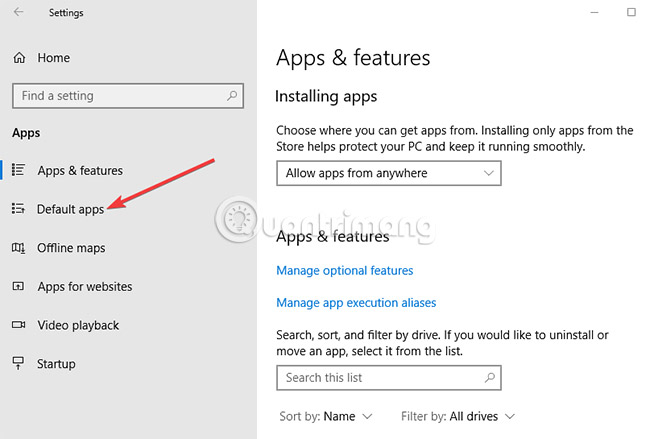 Đặt trình duyệt mặc định