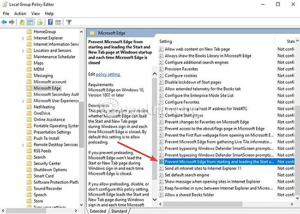 Chỉnh sửa Policy