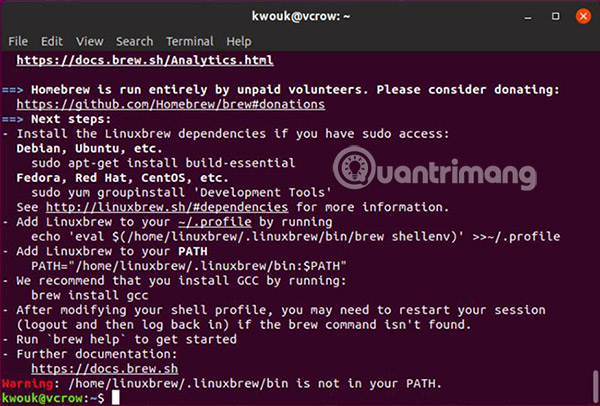 Cài đặt Linuxbrew