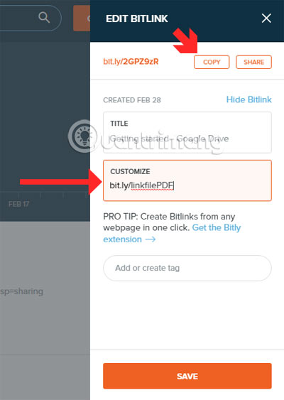 Đặt tên link rút gọn