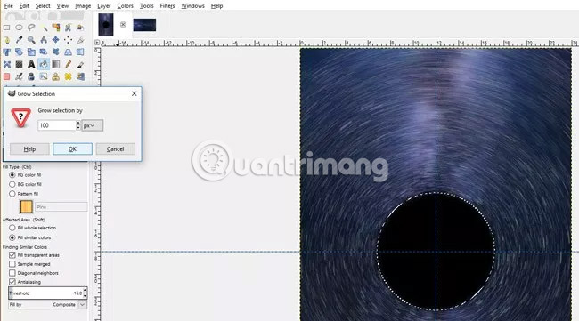 Chọn công cụ Bucket Fill