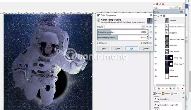 Chuyển đến Colors > Color Temperature