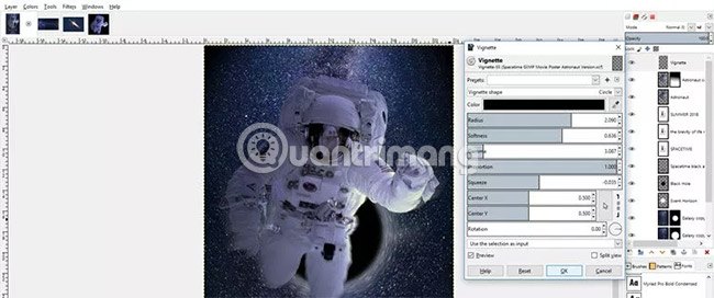 Thêm layer Vignette