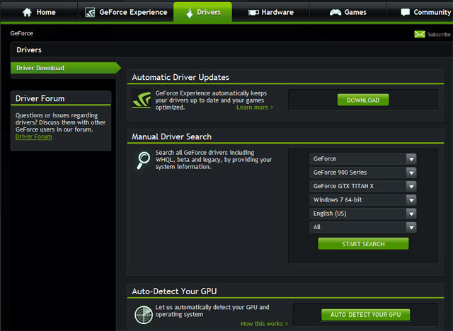 Cập nhật driver card Nvidia
