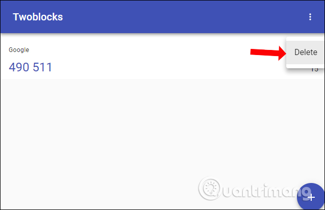 Xóa tài khoản đã thêm