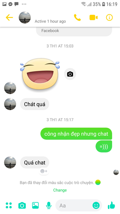 Khung chat của bạn đã thay đổi màu