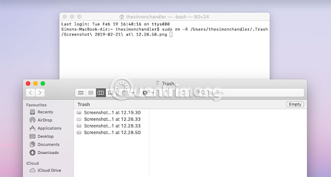 Buộc Trash phải dọn sạch