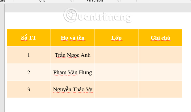 Cách căn giữa ô trong bảng PowerPoint