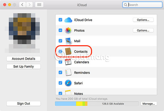 Activate iCloud Contacts