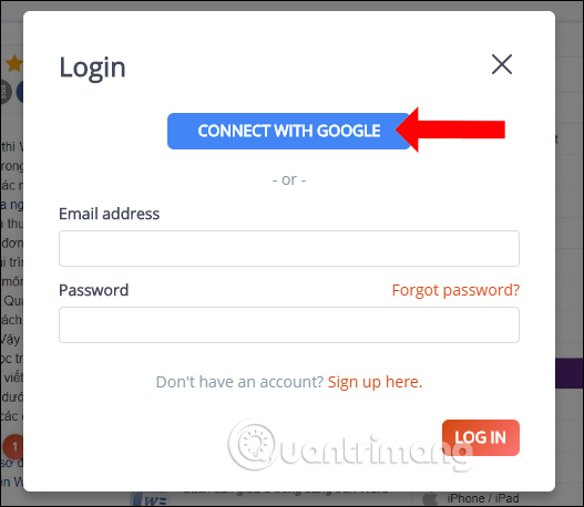 Đăng ký qua Google