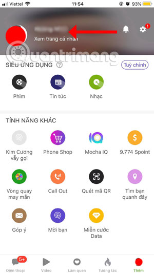 Xem trang cá nhân trên Mocha