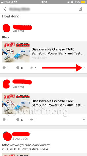 Danh sách video và ảnh đã đăng tải lên