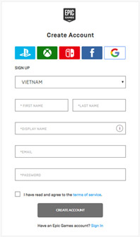 Đăng ký tài khoản Epic Games Log in to your Epic Games account