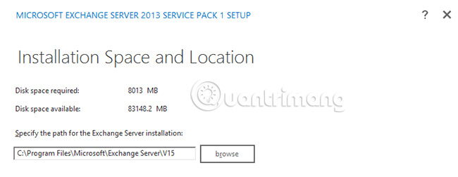 Ví dụ sẽ chọn đường dẫn mặc định