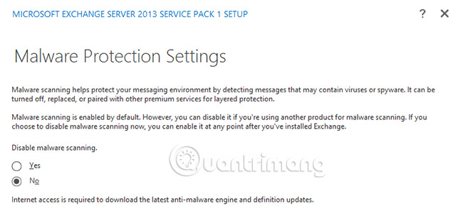 Chọn không tắt bảo vệ phần chống mềm độc hại