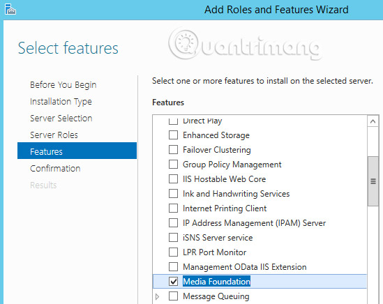 Cài đặt tính năng Media Foundation